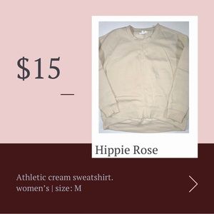 athletic hippie rose cream sweatshirt
